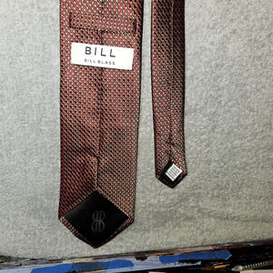 Bill Blass 100% Silk Tie Men's Burgundy Red Copper Micro Geometric Dot Vintage